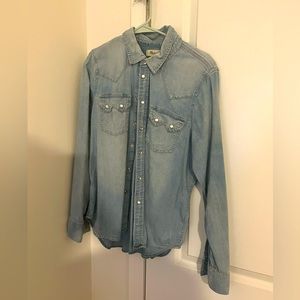 Madewell snap button denim shirt